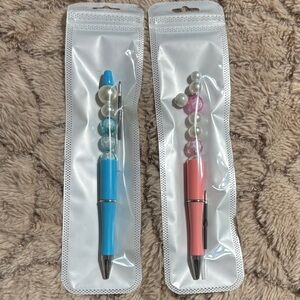 Blue and Pink Beaded Pens